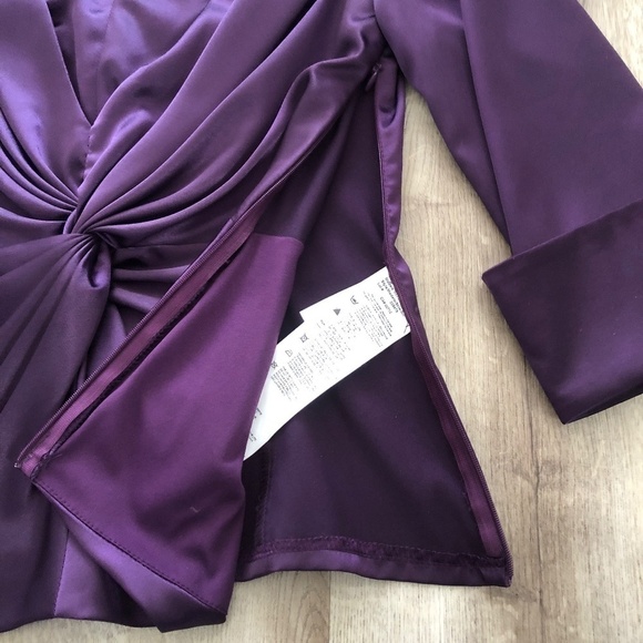 Joseph Ribkoff, Purple, Satin, Twist Front, Top, Blouse, Size 6,‎ Nice Condition - Picture 5 of 12